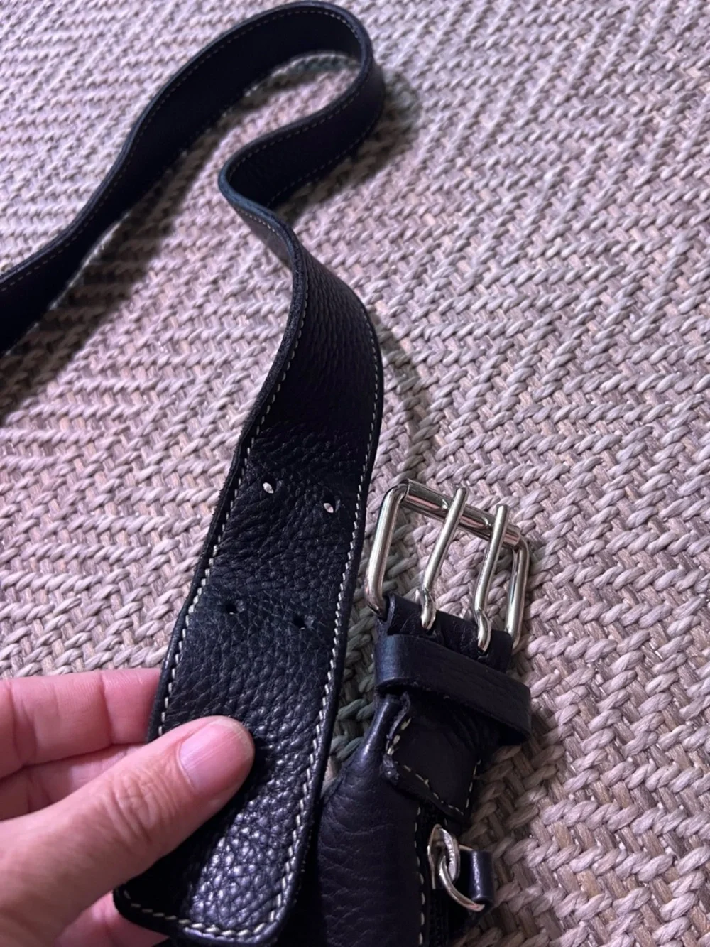 Roots Black Hobo Style Pebbled Leather Shoulder Bag